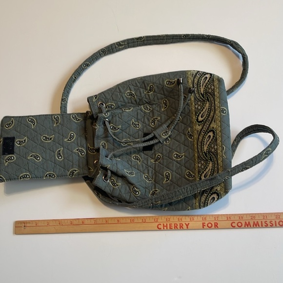 Olive Green/White Paisley Quilted Vera
Bradley Inspired Backpack - Picture 13 of 16